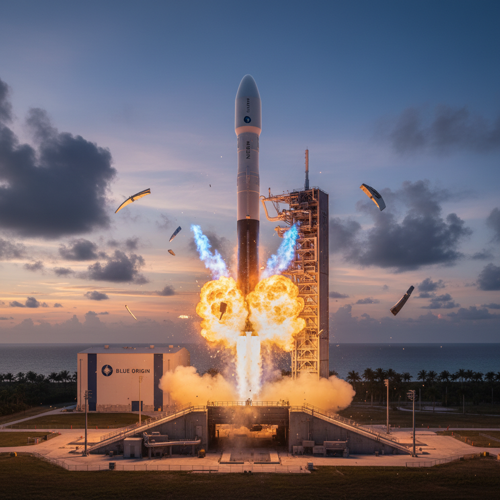 Blue Origin’s New Glenn rocket explodes during testing in Florida